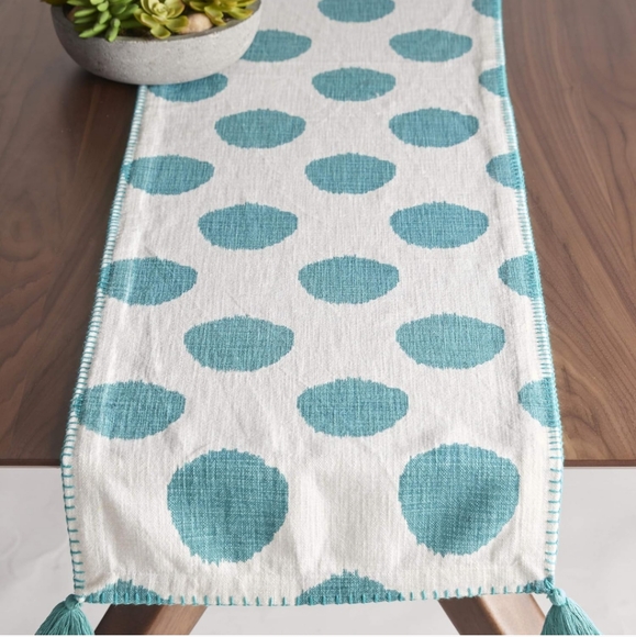 NEW Carol & Frank Lot, Placemat Set, Table Runner and Napkins Dot Lagoon Cotton - Picture 3 of 8